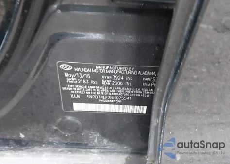 2017 Hyundai Elantra Se из США, поврежденный, VIN 5NPD74LF7HH075541